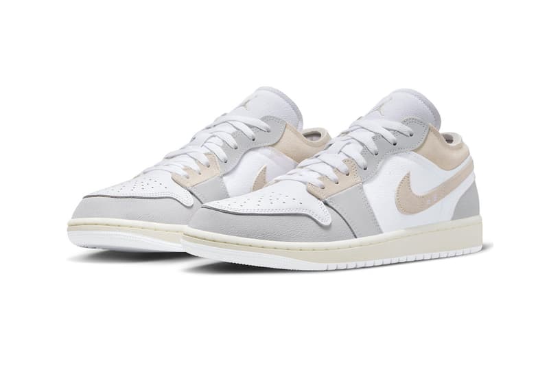 Air Jordan 1 Low Craft Gets Outfitted in "Tech Grey" jordan brand release info DN1635-002 Light Orewood Brown-White-Sail summer 2023 michael jordan low top shoes