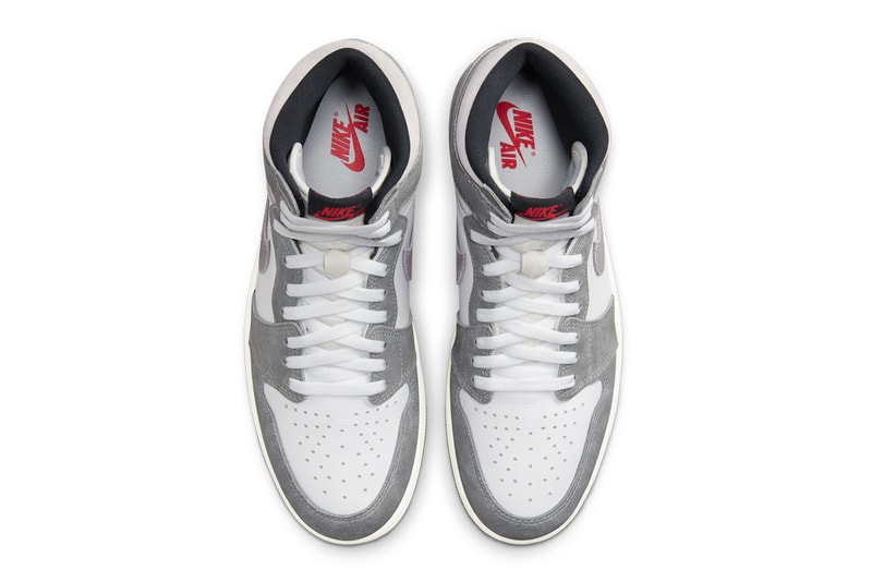 air michael jordan brand 1 high og washed black fire red light smoke grey sail DZ5485 051 official release date info photos price store list buying guide DZ5485-051 washed heritage black and smoke grey