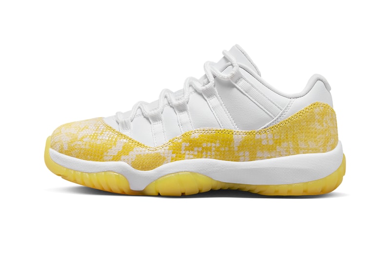 Air Jordan 11 Low "Yellow Snakeskin" AH7860-107 release info white your yellow sail may 11 2023 jordan brand michael jordan low top basketball shoes