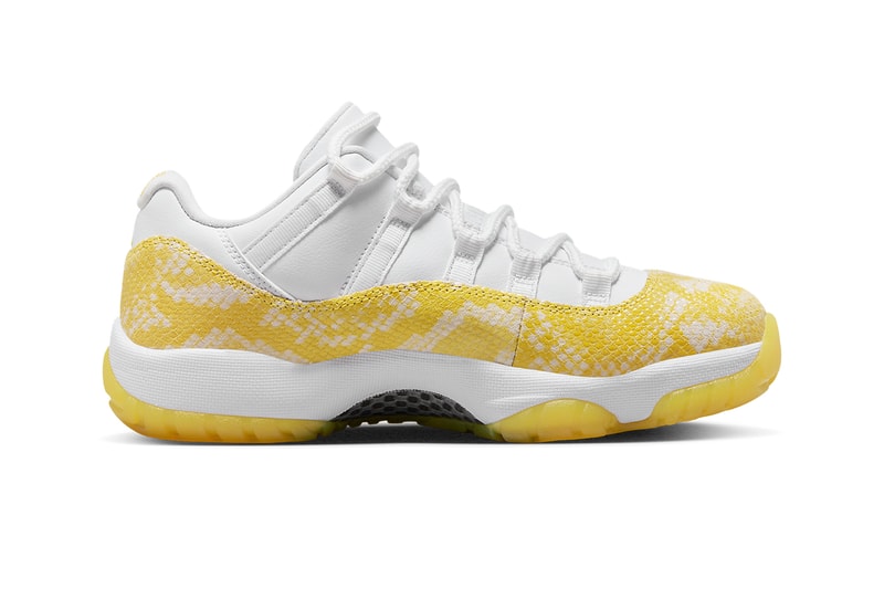 Air Jordan 11 Low "Yellow Snakeskin" AH7860-107 release info white your yellow sail may 11 2023 jordan brand michael jordan low top basketball shoes
