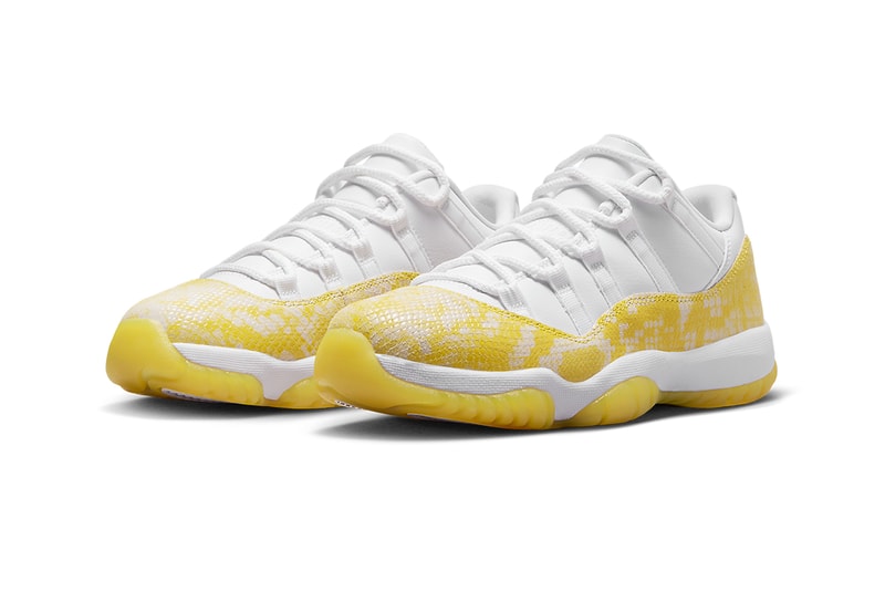 Air Jordan 11 Low "Yellow Snakeskin" AH7860-107 release info white your yellow sail may 11 2023 jordan brand michael jordan low top basketball shoes