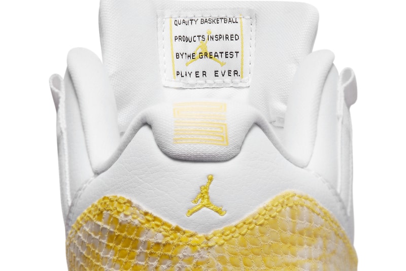 Air Jordan 11 Low "Yellow Snakeskin" AH7860-107 release info white your yellow sail may 11 2023 jordan brand michael jordan low top basketball shoes