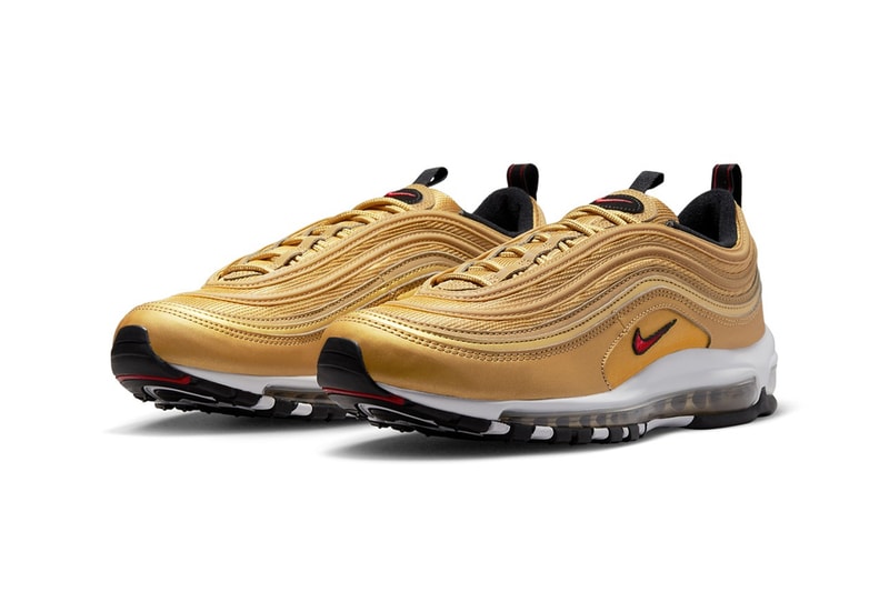 Nike Air Max 97 golden bullet 99 leather metallic gold DM0028 700 red swoosh release info date price
