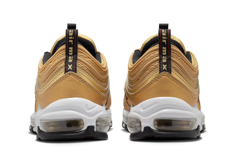 Nike Air Max 97 golden bullet 99 leather metallic gold DM0028 700 red swoosh release info date price
