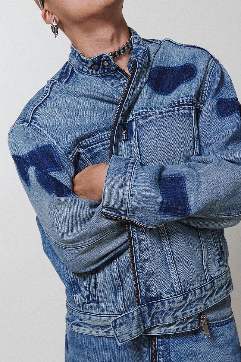 AMBUSH® Releases the Second Part of Its Levi's Collaboration yoon jeans denim biker jackets mid indigo wash light wash patchwork