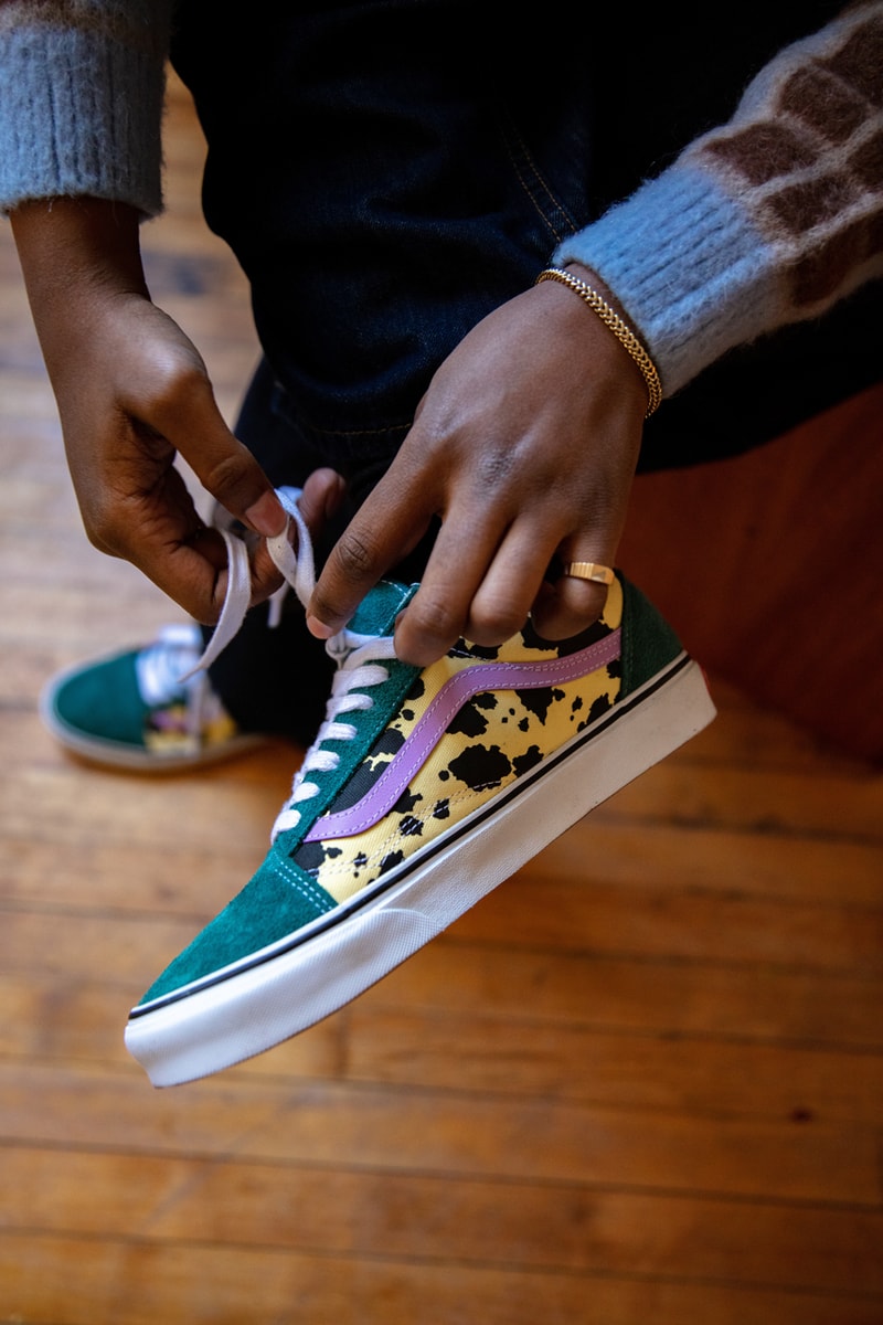 awake ny new york angelo baque vans old skool new york city punk skateboarding hip hop green purple yellow cow print official release date info photos price store list buying guide