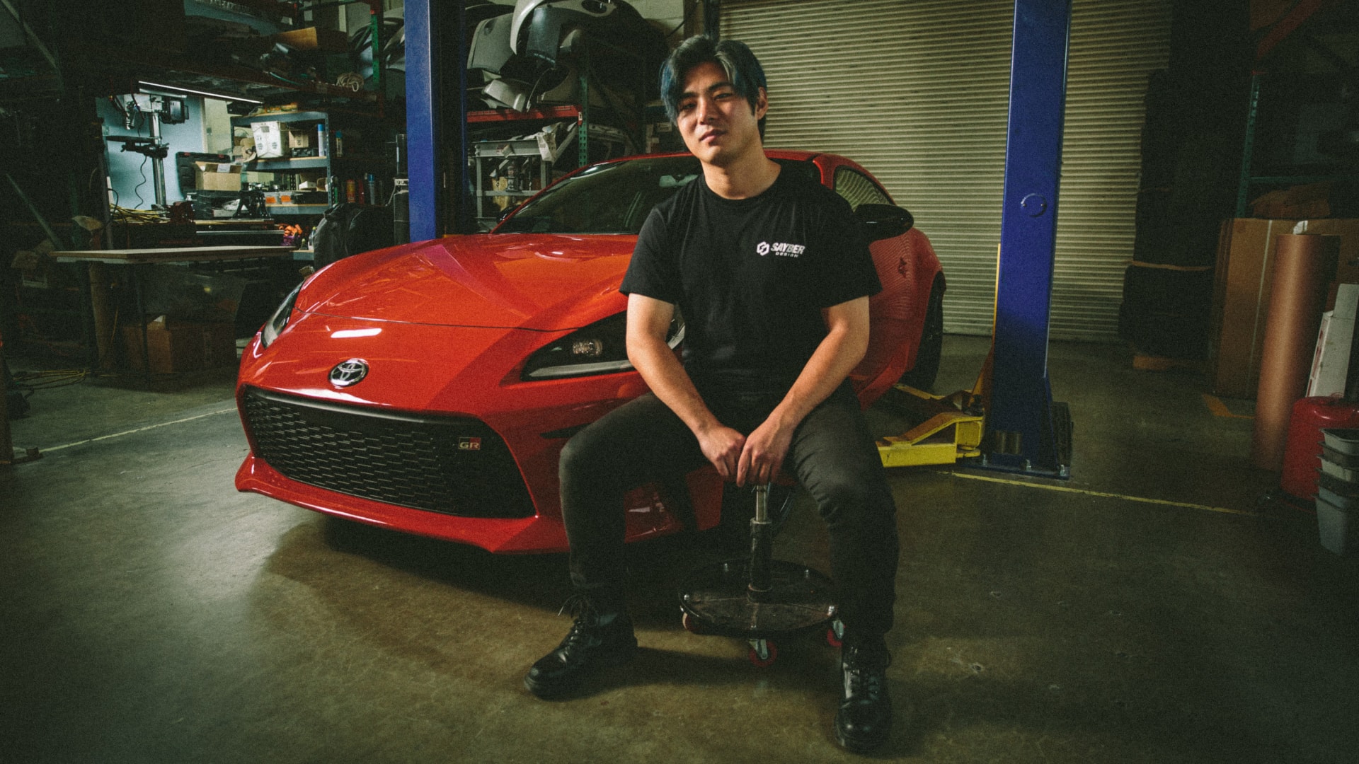 Garage Visits Profiles Caleb Sok and the 2023 Toyota GR86 red cars automotive car customization custom cars