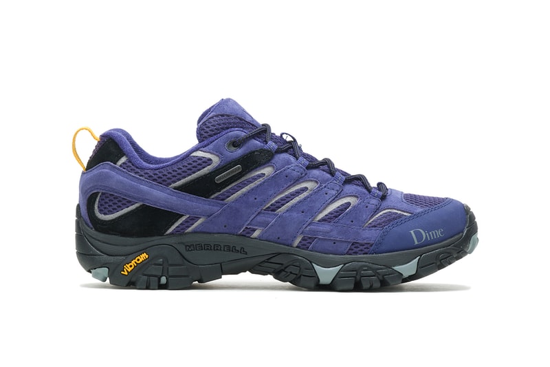 Official Look at the Dime x Merrell 1TRL Moab WP 2 Collab in "Birch" and "Blue Ribbon" shoes sneakers trail shoes trekkers monteral canada footwear hiking