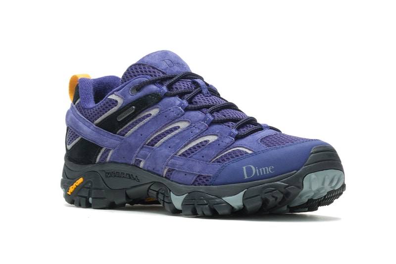 Official Look at the Dime x Merrell 1TRL Moab WP 2 Collab in "Birch" and "Blue Ribbon" shoes sneakers trail shoes trekkers monteral canada footwear hiking