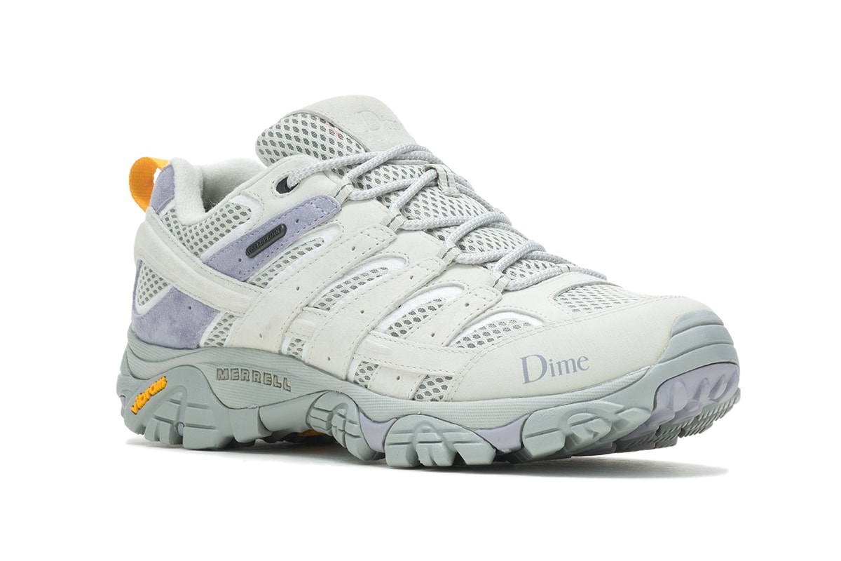 Official Look at the Dime x Merrell 1TRL Moab WP 2 Collab in "Birch" and "Blue Ribbon" shoes sneakers trail shoes trekkers monteral canada footwear hiking