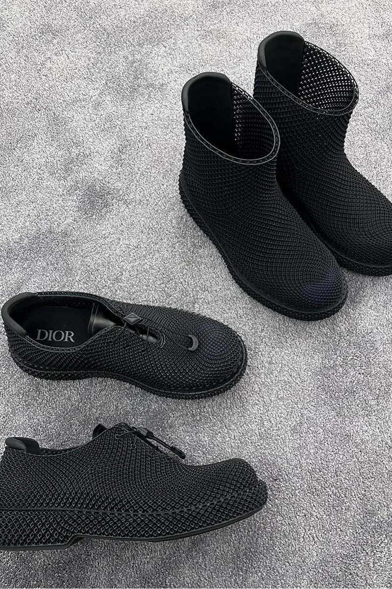Thibo Denis dior men winter 2023 collection grid weave black leather release info closer look