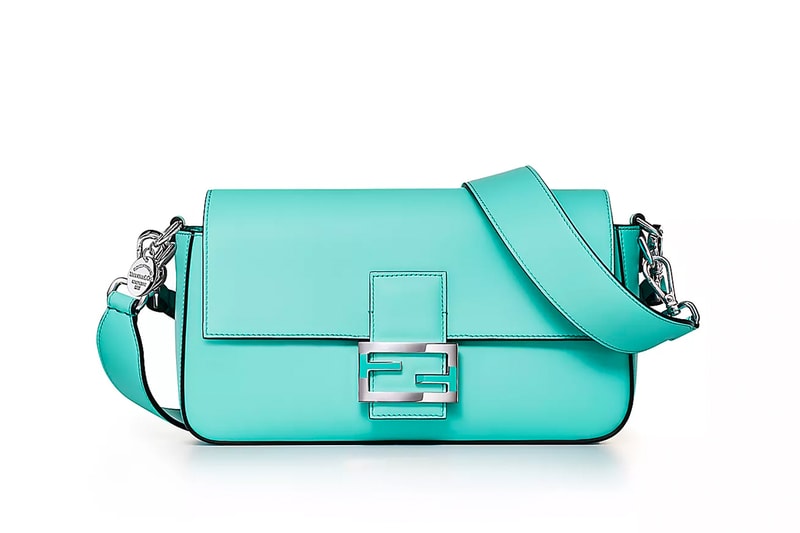 Fendi x Tiffany & Co. Baguette Bag "Tiffany Blue" anniversary kim jones silvia venturini fendi nyfw new york fashion week collaboation couture accessories bags