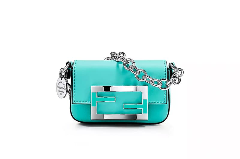 Fendi x Tiffany & Co. Baguette Bag "Tiffany Blue" anniversary kim jones silvia venturini fendi nyfw new york fashion week collaboation couture accessories bags