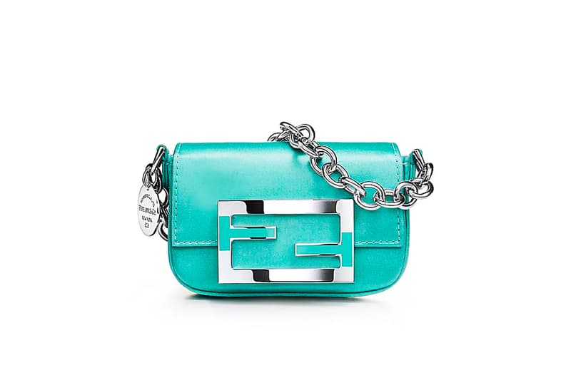 Fendi x Tiffany & Co. Baguette Bag "Tiffany Blue" anniversary kim jones silvia venturini fendi nyfw new york fashion week collaboation couture accessories bags