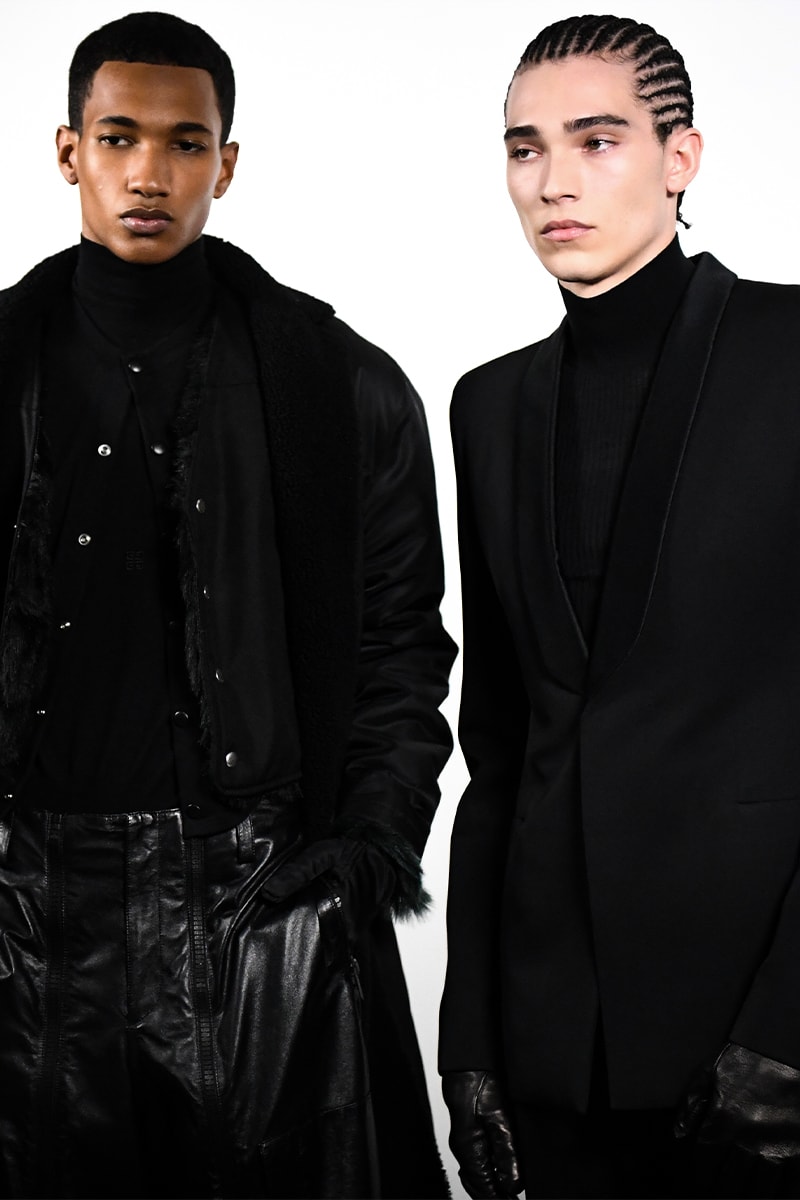 Givenchy Matthew M Williams Mens PFW FW23 Collection paris fashion week fall winter 2023 alyx studio backstage first looks formality dress codes menswear reconstructs deconstructs jbalvin pusha t king push taeyang big bang kpop star fai khardra zack bia