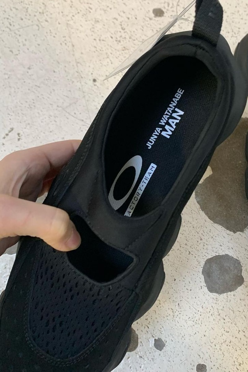 Heres a Closer Look at the Junya Watanabe x Oakley Factory Team Footwear black flesh laceless release info date price