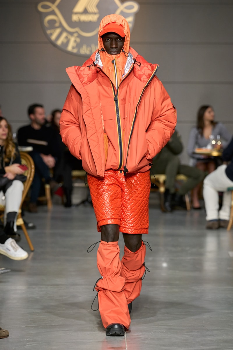 K-Way Fall Winter 2023 FW23 Runway Show Collection Milan Fashion Week Léon-Claude Duhame Café de la Paix