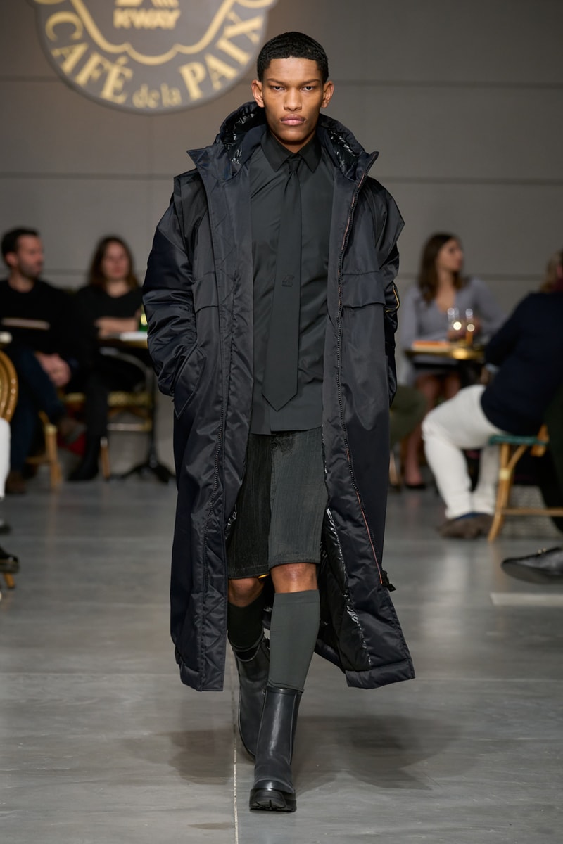 K-Way Fall Winter 2023 FW23 Runway Show Collection Milan Fashion Week Léon-Claude Duhame Café de la Paix
