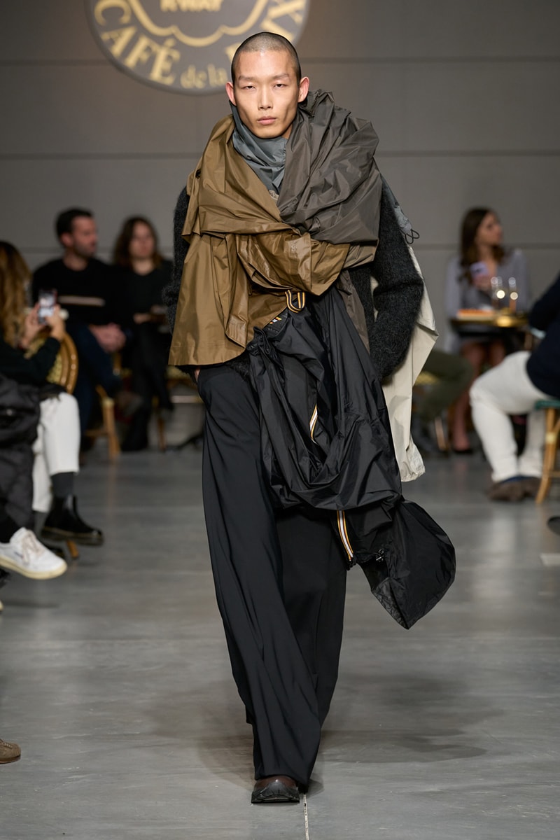 K-Way Fall Winter 2023 FW23 Runway Show Collection Milan Fashion Week Léon-Claude Duhame Café de la Paix