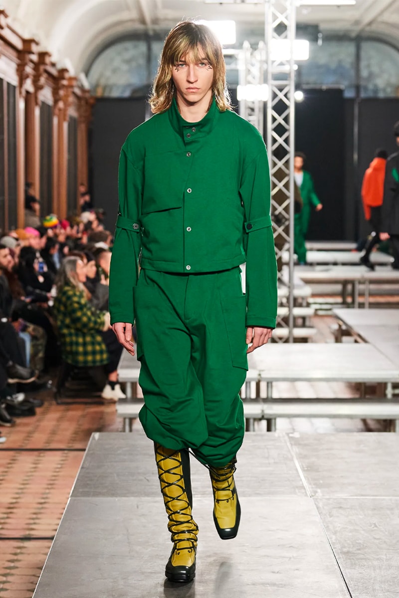 Kiko Kostadinov FW23 Dismantles Traditional Tailoring With Vibrancy paris fashion week fall winter 2023 menswear collection suit colors avant garde womenswear 