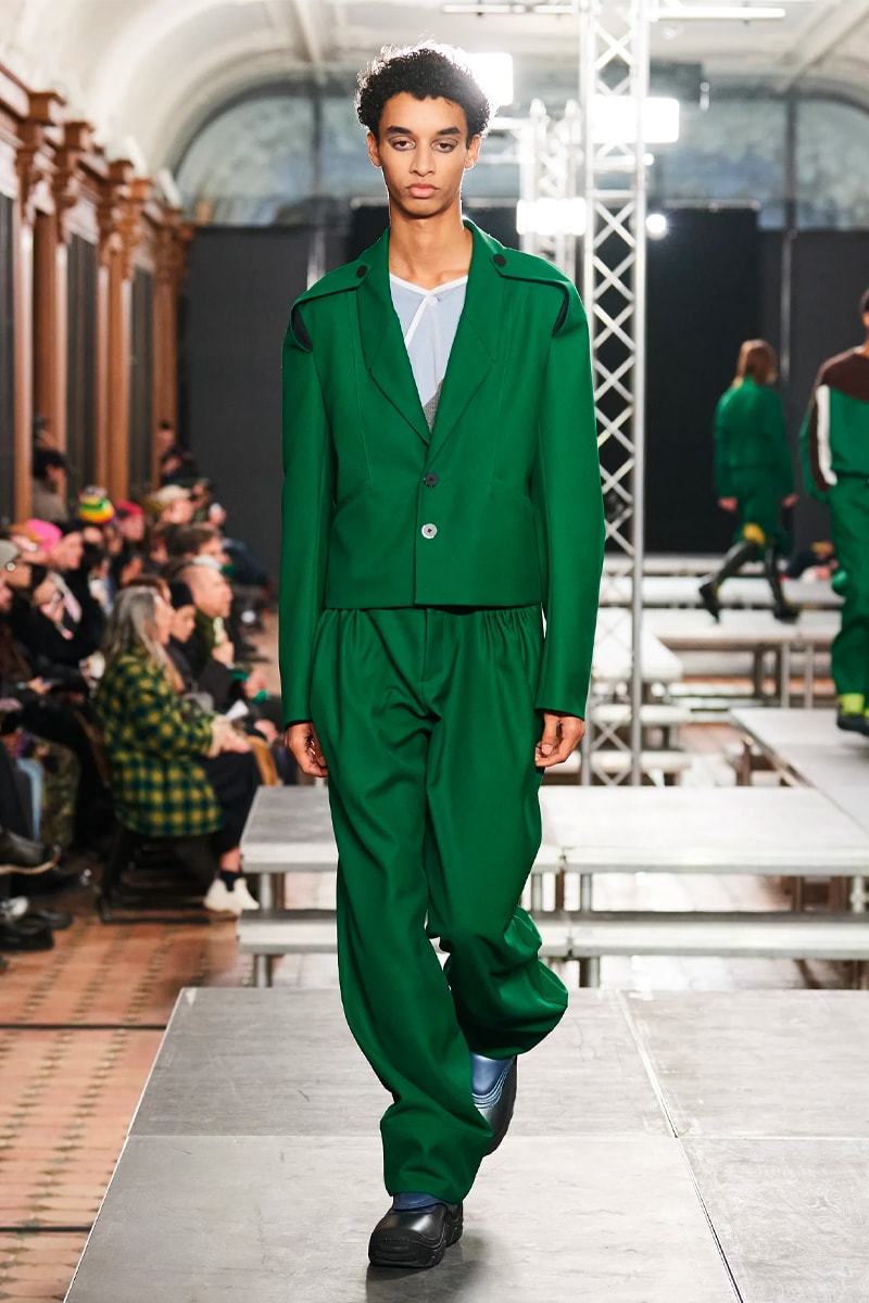 Kiko Kostadinov FW23 Dismantles Traditional Tailoring With Vibrancy paris fashion week fall winter 2023 menswear collection suit colors avant garde womenswear 