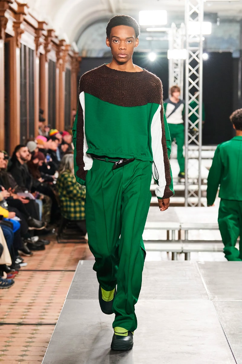 Kiko Kostadinov FW23 Dismantles Traditional Tailoring With Vibrancy paris fashion week fall winter 2023 menswear collection suit colors avant garde womenswear 
