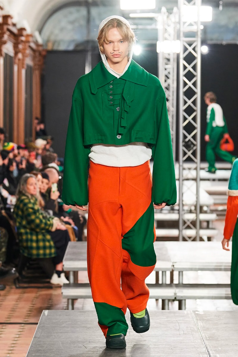 Kiko Kostadinov FW23 Dismantles Traditional Tailoring With Vibrancy paris fashion week fall winter 2023 menswear collection suit colors avant garde womenswear 
