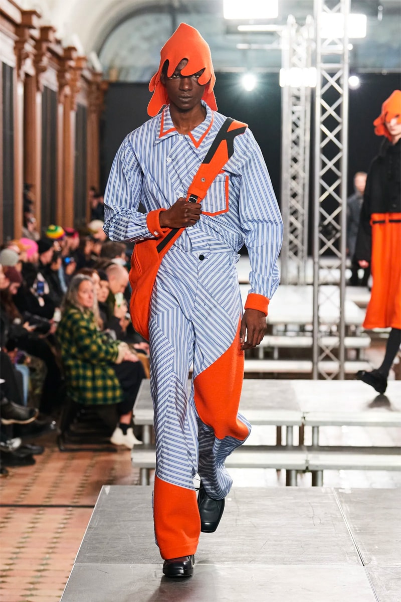 Kiko Kostadinov FW23 Dismantles Traditional Tailoring With Vibrancy paris fashion week fall winter 2023 menswear collection suit colors avant garde womenswear 