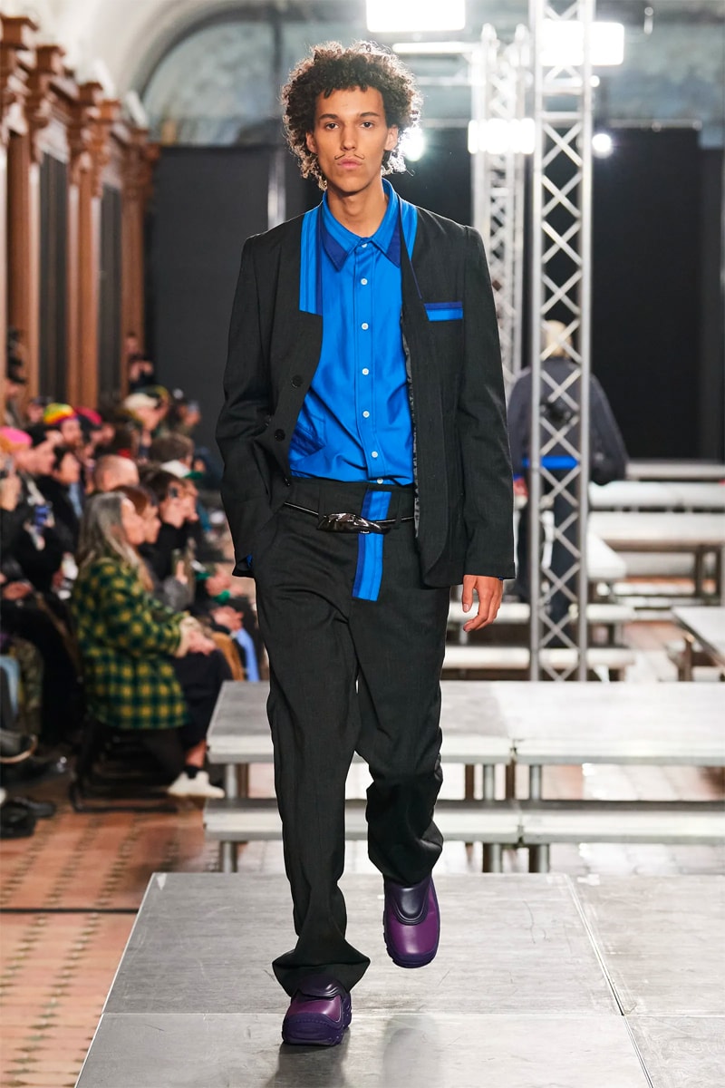 Kiko Kostadinov FW23 Dismantles Traditional Tailoring With Vibrancy paris fashion week fall winter 2023 menswear collection suit colors avant garde womenswear 