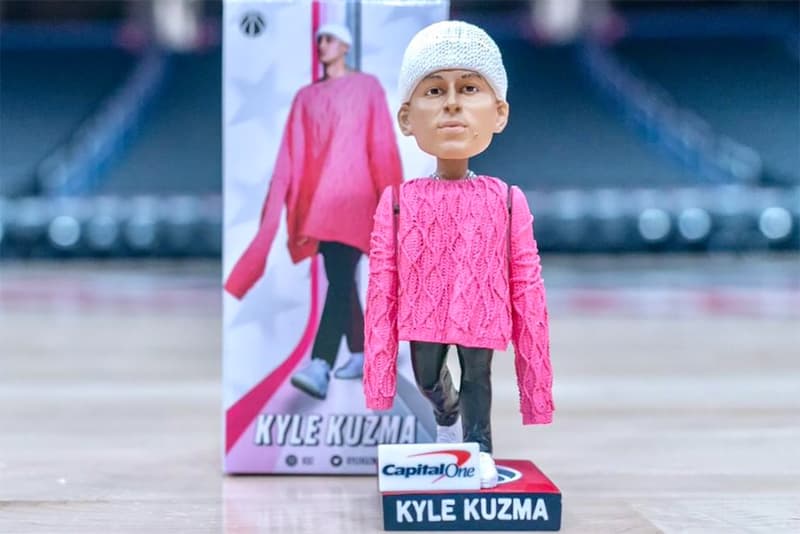 kyle kuzma pink sweater bobblehead washington wizards