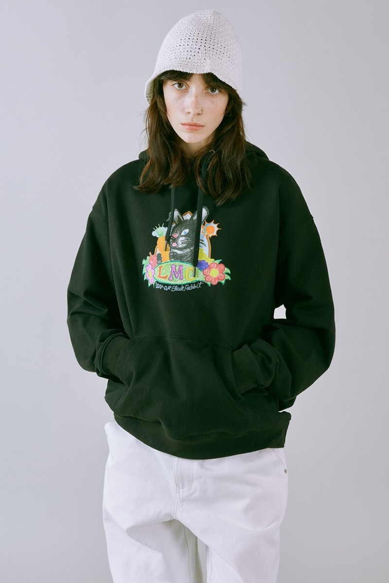 LMC SS23 Brings a Vintage Aesthetic to Wardrobe 1960s wardrobe staples slogan hippie culture peace freedom reversal letterman jackets varsity jacket tie dye rabbit colorful vibrant sweaters vest corduroy