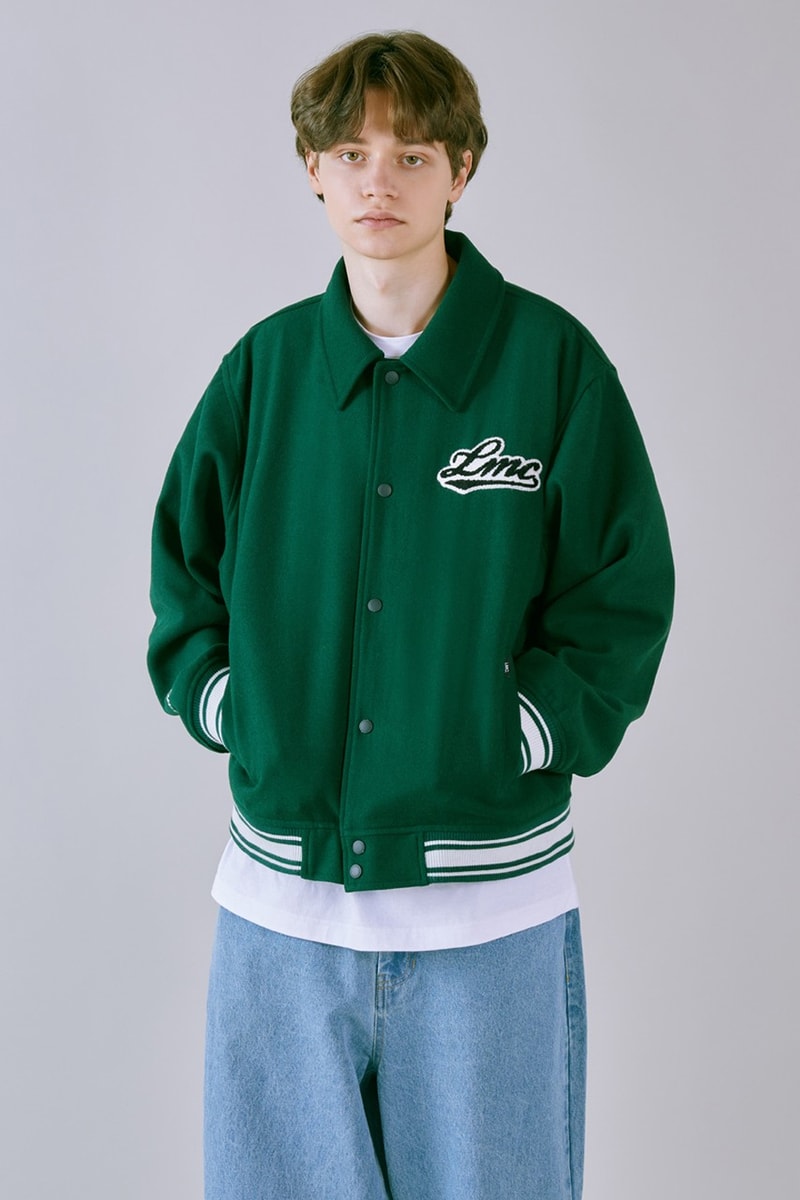 LMC SS23 Brings a Vintage Aesthetic to Wardrobe 1960s wardrobe staples slogan hippie culture peace freedom reversal letterman jackets varsity jacket tie dye rabbit colorful vibrant sweaters vest corduroy