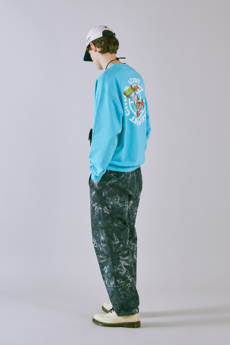 LMC SS23 Brings a Vintage Aesthetic to Wardrobe 1960s wardrobe staples slogan hippie culture peace freedom reversal letterman jackets varsity jacket tie dye rabbit colorful vibrant sweaters vest corduroy
