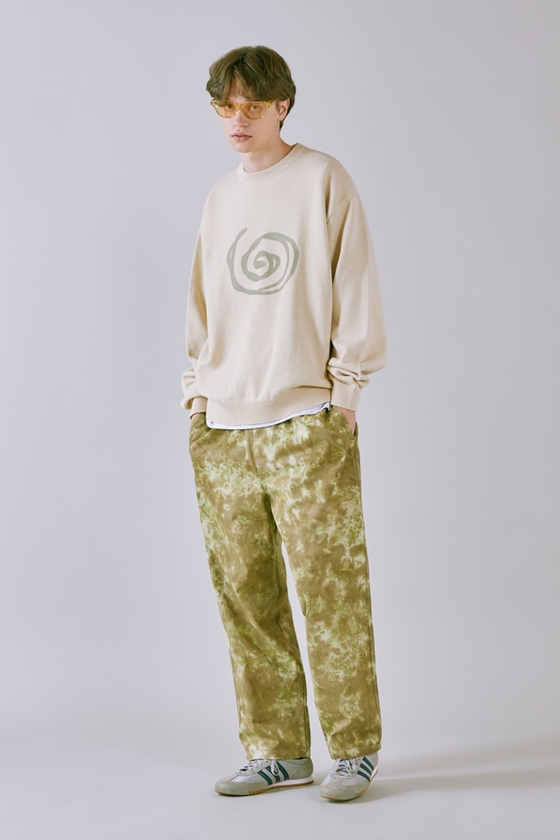 LMC SS23 Brings a Vintage Aesthetic to Wardrobe 1960s wardrobe staples slogan hippie culture peace freedom reversal letterman jackets varsity jacket tie dye rabbit colorful vibrant sweaters vest corduroy