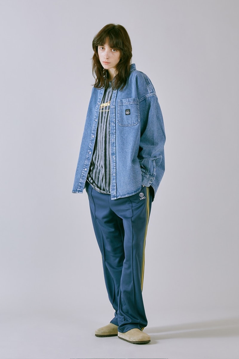 LMC SS23 Brings a Vintage Aesthetic to Wardrobe 1960s wardrobe staples slogan hippie culture peace freedom reversal letterman jackets varsity jacket tie dye rabbit colorful vibrant sweaters vest corduroy