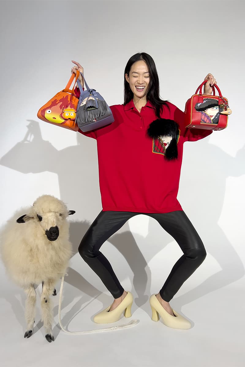 LOEWE Unveils Official 'Howl's Moving Castle' Collaboration jurgen teller hyunji shin sheep oliver osullivan rianne van rompaey taylor russel jonthan anderson studio ghibli calcifer hayao miyazaki 