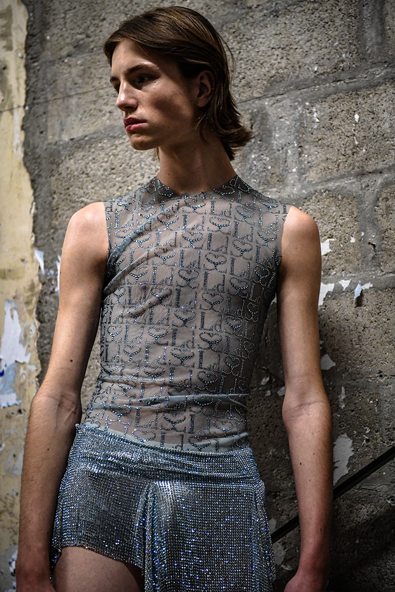 Ludovic de Saint Sernin Fall/Winter 2023 PFW Collection sexy leather adut akech irina shayk denim kink runway show paris fashion week 