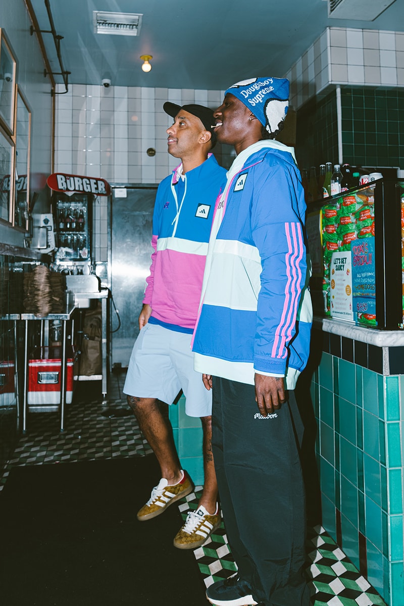 malbon golf adidas collection collaboration adicross jacket polo shirt anorak blue pink green