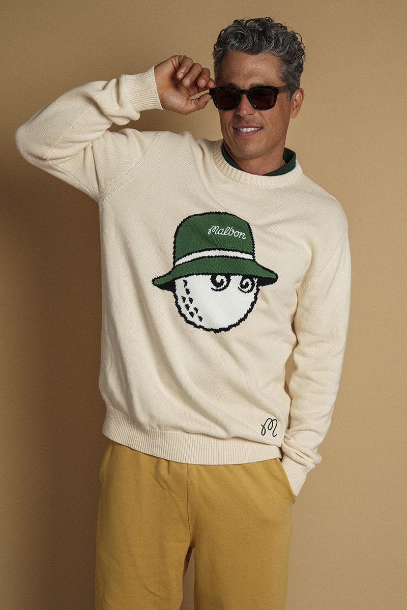malbon golf morning mist collection polo tee shirt cardigan sweatpants vest tan black red beige green