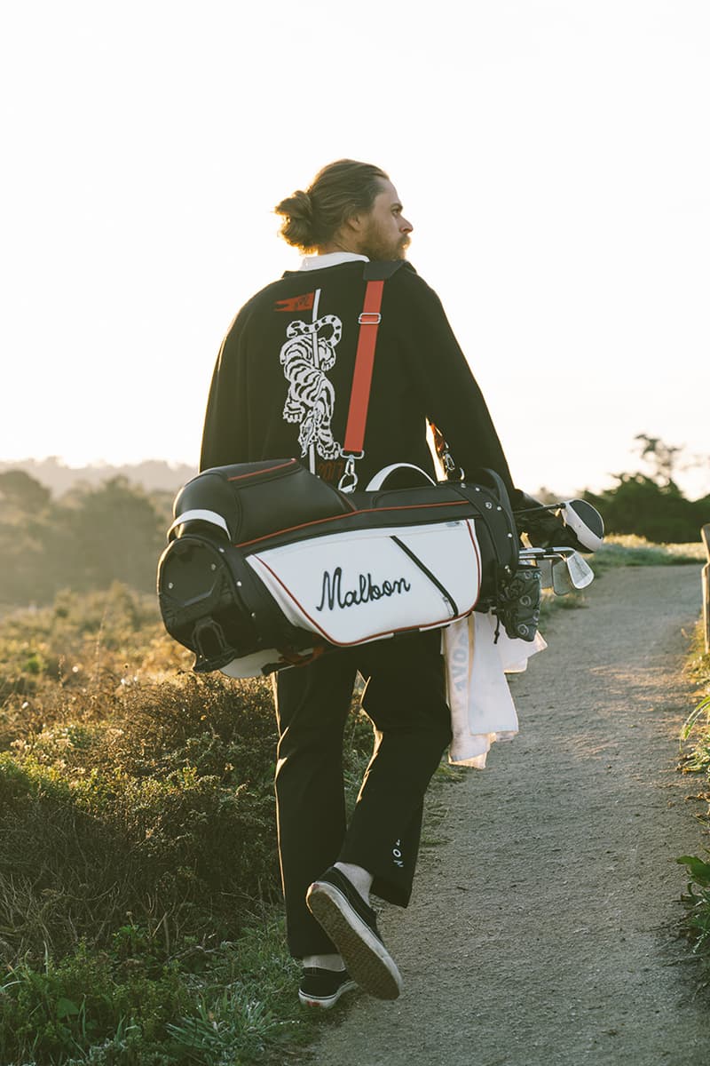 malbon golf winston collection lookbook cardigan tee shirt polo rope hat cap