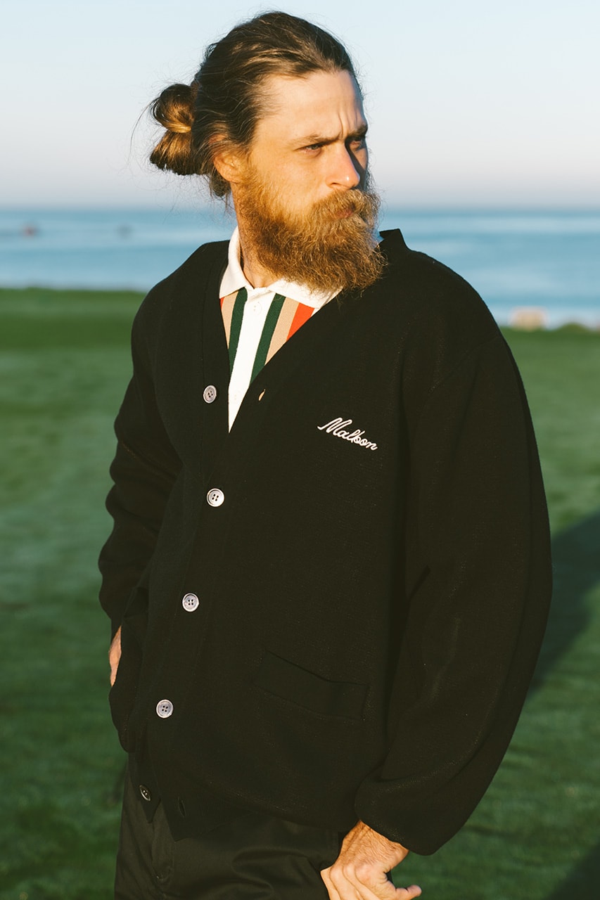 malbon golf winston collection lookbook cardigan tee shirt polo rope hat cap