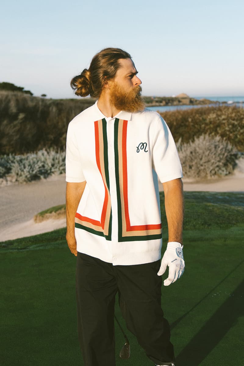 malbon golf winston collection lookbook cardigan tee shirt polo rope hat cap