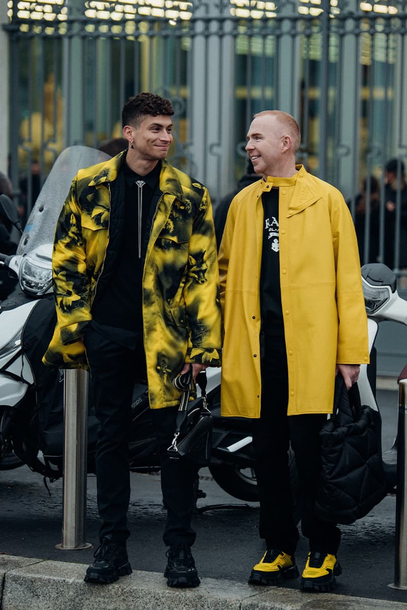 Wild Colors and Audacious Patterns Dazzle Mens Milan Fashion Week FW23 Street Style fall winter 2023 fendi gucci adidas baguette kim jones prada raf simons charles jeffrey loverboy milanese etro charles jeffrey loverboy