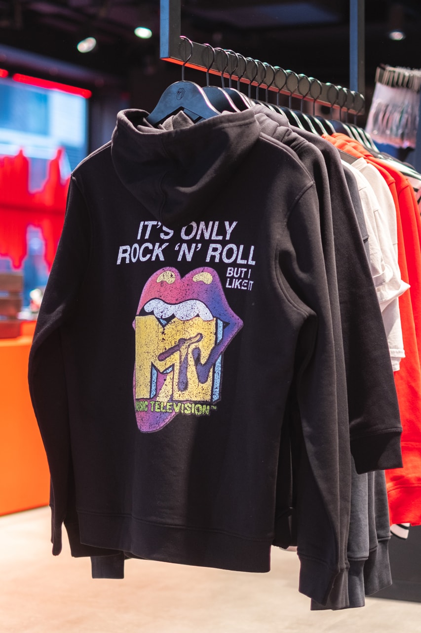 The Rolling Stones MTV Clothing Collaboration T-shirt Tote Bag Hoodie Music Mick Jagger No.9 Carnaby Street London UK Rock and Roll