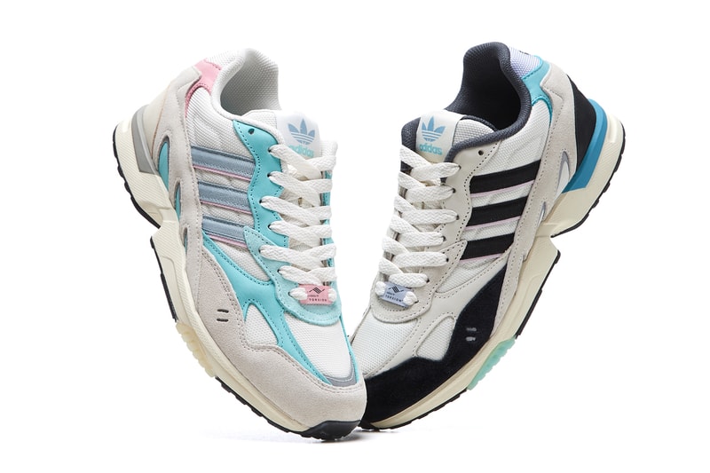 adidas Originals Torsion Super Sneaker White White/Black Aqua Footwear Trainers Three Stripe Fashion Sneakers 