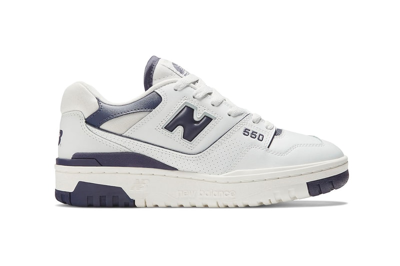 New Balance 550 "Dark Mercury" Release Info BBW550BA basketball low tops shoes sneakers white leather perforations nb550 retro