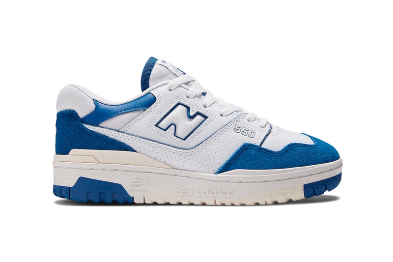 New Balance 550 Surfaces in "Royal Toe" BBW550CC release info white leather suede mesh perforations 