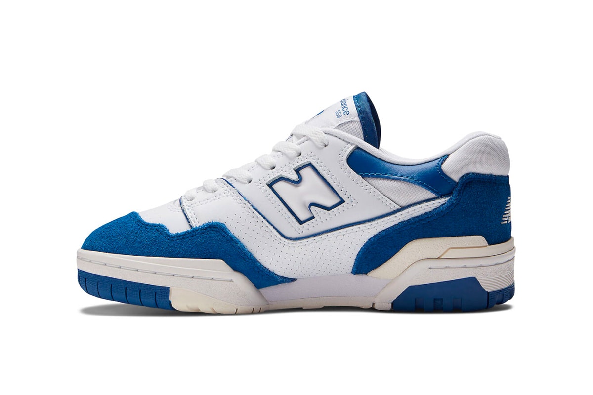New Balance 550 Surfaces in "Royal Toe" BBW550CC release info white leather suede mesh perforations 