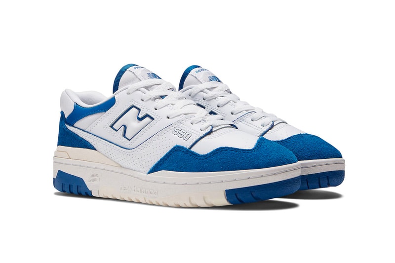 New Balance 550 Surfaces in "Royal Toe" BBW550CC release info white leather suede mesh perforations 