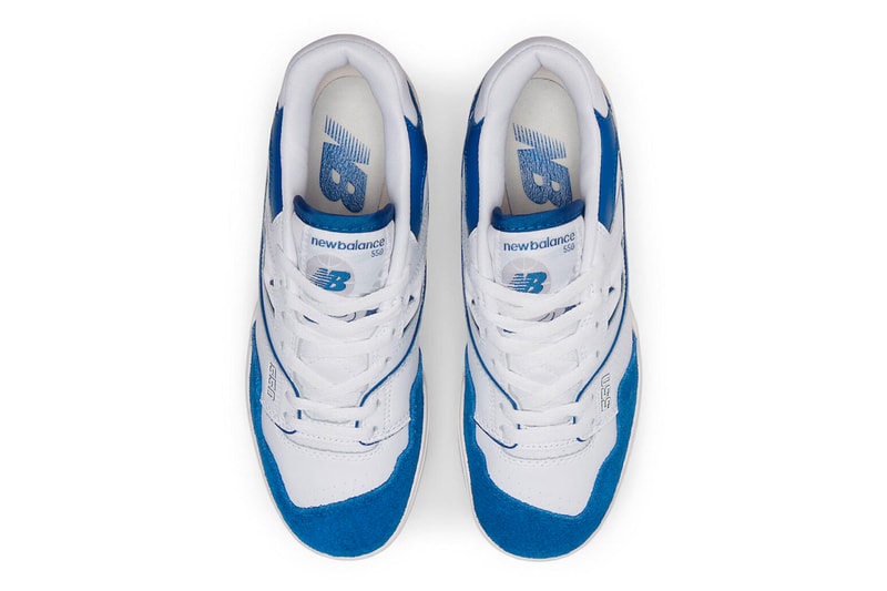 New Balance 550 Surfaces in "Royal Toe" BBW550CC release info white leather suede mesh perforations 